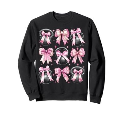 Coquette Bow Kettlebell Sollevamento Allenamento Ragazza Mamma Rosa Felpa