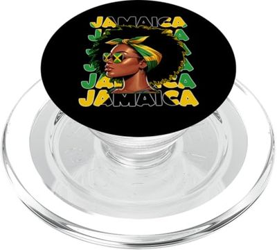 Jamaican Girl Jamaica Bandera Orgullosa Afro Jamaicana Mujeres PopSockets PopGrip para MagSafe