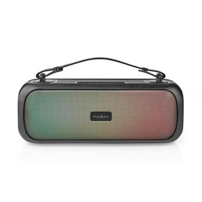 Nedis Bluetooth® Party Boombox | 4.5 hrs | 2.0 | 30 W | Riproduzione multimediale: AUX/USB | IPX5 | Collegabile | Maniglia | Luce per feste | Nero