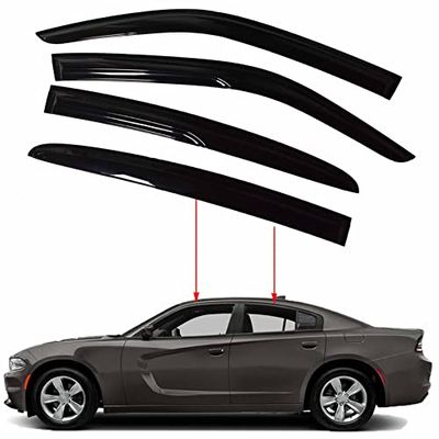 4PCS Side Window Visor Vent Rain Guards Deflector Replacement for 2011-2020 Charger