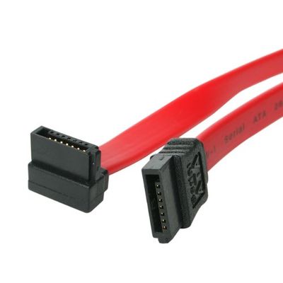 StarTech.com 15 cm SATA 3-kabel vinklad – S-ATA III anslutningskabel upp till 6 Gb/s – Serial ATA 90° höger vinklad – röd