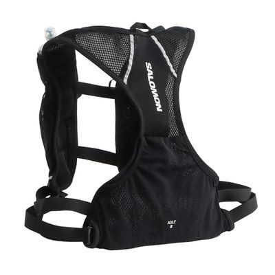 Salomon Agile 2 Set Mochila de Running Unisex, con Botella Blanda (2 x 500ml), Trail Running, Trekking y Senderismo, Negro