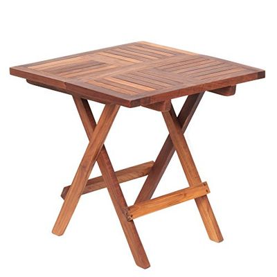 Asinox TEK.602 Table Pliante, Teck, Marron, 50x50x50 cm