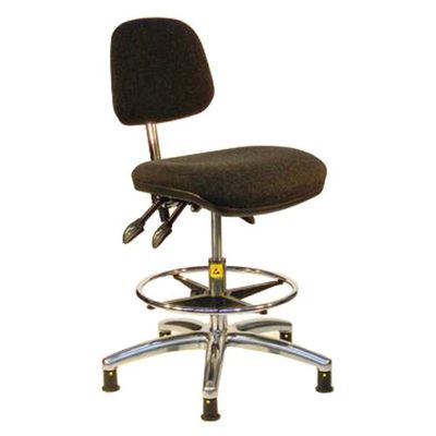 Action Handling AS5/H-Charcoal Ergonomic Static Dissipative Chair, On Glides and Foot Rest, Charcoal, 500 mm-690 mm Height