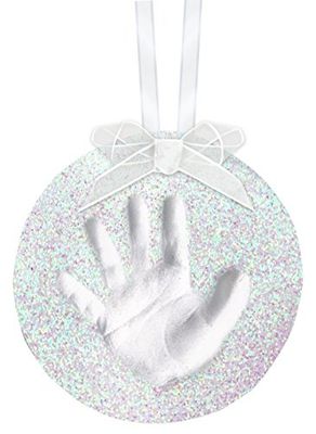 Pearhead Babyprints 50019 - ornamento de brilho para impressão de pegada de bebé, lembrança perfeita, cor: prata