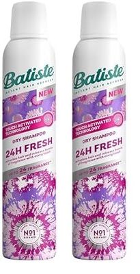 Batiste Dry Shampoo, 24H Fresh Waterless Shampoo, No Rinse Shampoo Hair Spray with Refreshing Fragrance, Touch Activated Dry Shampoo Spray, Vegan Friendly & Invisible, by Batiste Hair Care – 200ml