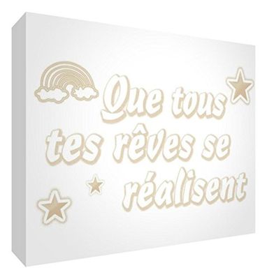 Feel Good Art Dik diamant gepolijst glas zoals acryl blok pasgeborenen baby cadeau (10,5 x 7,4 x 2 cm, beige)