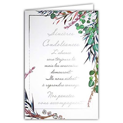 Afie 69-3064 Courage Condolleance Card Our Thoughts Acompany You - Tarjeta de felicitación (11,5 x 17 cm), color plateado