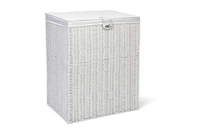 ARPAN Grand panier à linge en résine - Panier de rangement avec doublure amovible - Blanc - 85 l