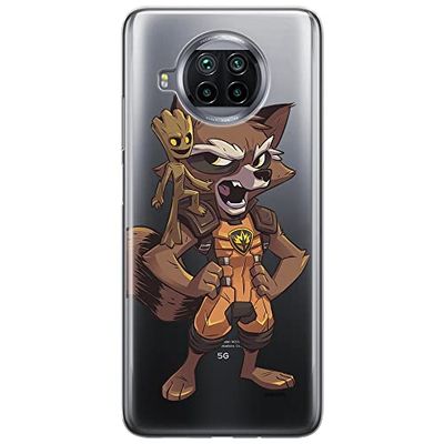 ERT GROUP mobiltelefonfodral för Xiaomi MI 10T LITE/REDMI NOTE 9 PRO 5G originalt och officiellt licensierat Marvel mönster Guardians of the Galaxy 018, gedeeltelijk transparant