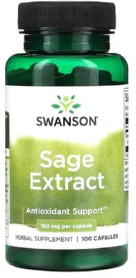 Swanson - Sage Extract, 160mg | Memory and Cognitive Support - 100 Capsules