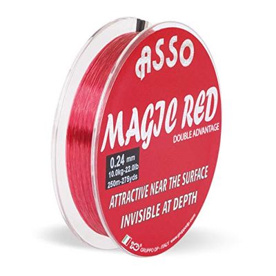 Asso 10c4050801044532c10 As Magic Red Monofil-Sedal de Pesca (1000 m, 0,30 mm, 8,40 kg), Adultos Unisex, carbón, Normal