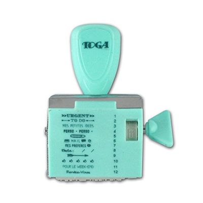 Toga by Draeger | Tpm105 berichtstempel 12 expressienoten kunststof turquoise 9,5 x 14,5 x 3 cm