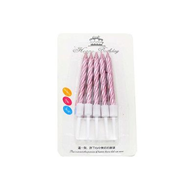 SHATCHI 10pcs Spiral Candles for Birthday Wedding Anniversary Dinner Party Cake Topper Table Decorations, Rose Pink