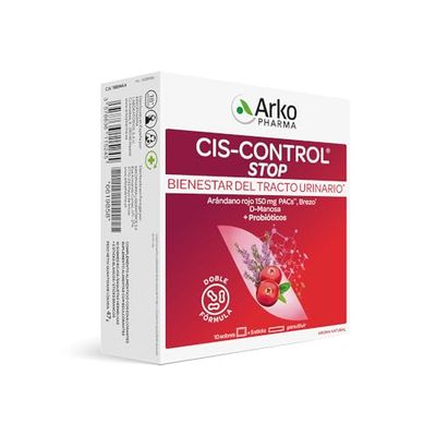 Arkopharma Ciscontrol Stop 15 Sobres Con Probióticos, Bienestar Urinario y Cistitis, Acción en 5 Días, Arándano Rojo, D-manosa, Brezo