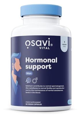 Osavi Hormonal – 90 Vegan Capsules | KSM–66® Ashwagandha, Selenium & Zinc for Male Fertility & Testosterone Support | Protects Cells from Oxidative Stress, Supports Reproductive Health