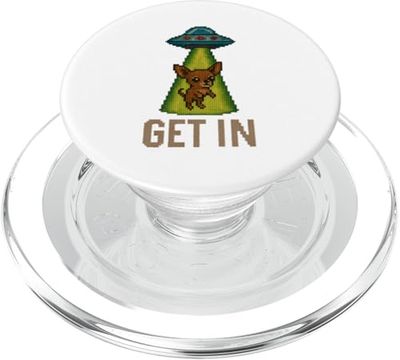 Chihuahua Get In Alien Impreso Estilo Cruz Estilo Perro PopSockets PopGrip para MagSafe