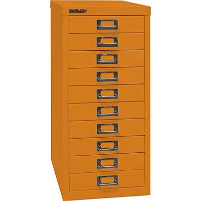 BISLEY MultiDrawer, 29-delige serie, DIN A4, 10 laden, metaal, 603 oranje, 38 x 27,9 x 59 cm