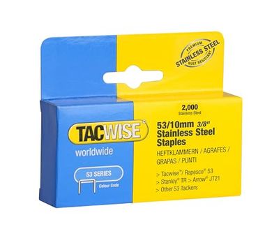Tacwise 1270 roestvrijstalen nietjes, type 53/10 mm, 2000 stuks