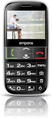 Emporia Euphoria V50 Mobiele Telefoon Met Grote Toetsen (Verlichte Toetsen Seniorentelefoon), Zwart/Zilver