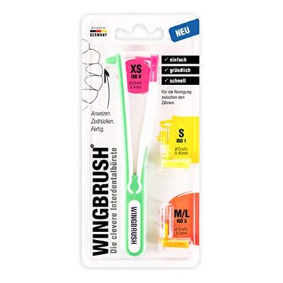 WINGBRUSH® Set di spazzole interdentali con 3 spazzole intercambiabili, noto da "La grotta dei leoni"
