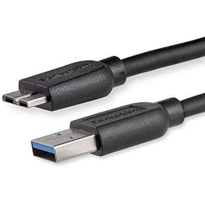 StarTech.com USB3AUB2MS - Cabo USB 3.0 fino, A macho para micro B macho