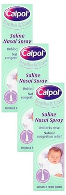 Calpol Saline Congestion Relief Nasal Spray, 15ml (Pack of 3)