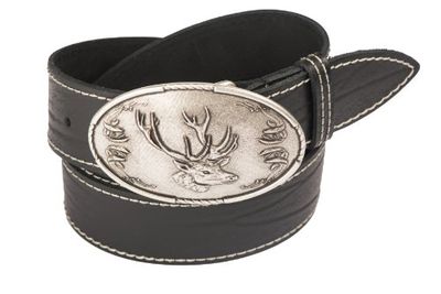 Werner Trachten Unisex riem klederdrachtriem 03837, zwart (zwart Rugato 301), 110 cm