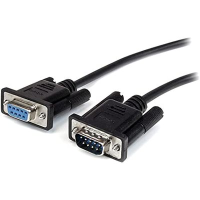 StarTech.com Cable 2m de Extensión Directo Straight Through Serie Serial RS232 Vídeo Monitor EGA DB9 Macho a Hembra - Extensor Negro