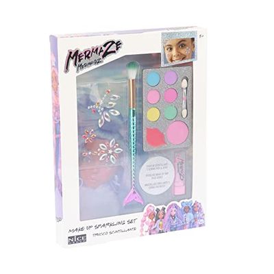 Nice Group- Mermaze Mermaid Make Up Shiny Set-Kit di Trucchi, Ombretti, Lucidalabbra e Gemme adesive delle Ragazze Sirena, Small, 27004