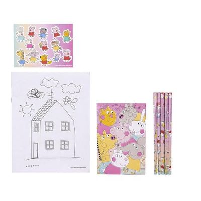 CERDÁ LIFE'S LITTLE MOMENTS Unisex Kid's Peppa Pig Kleurplaten Briefpapier Pack Etui, Veelkleurig, Standaard, Meerkleurig, Eén maat