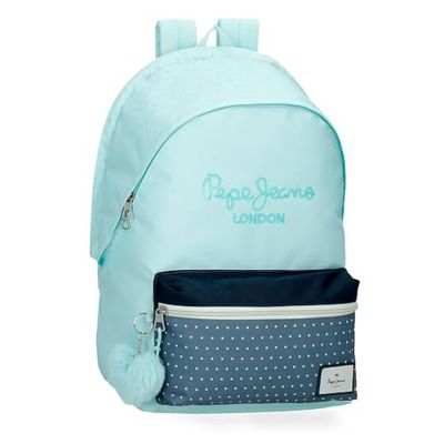 Pepe Jeans Dalma Zaino per laptop doppio scomparto portatile 15,6 pollici blu 31 x 44 x 15 cm Poliestere by Joumma Bags, blu, 32x44x22 cms, Zaino per laptop doppio scomparto