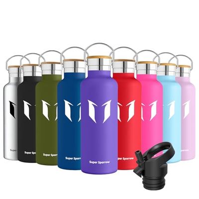 Super Sparrow Botella Agua Acero Inoxidable - Botella Agua Niños - 620ml - Botella Termica Boca Estándar - Sin BPA, para Niños & Adultos, Deporte, Oficina, Yoga, Ciclismo
