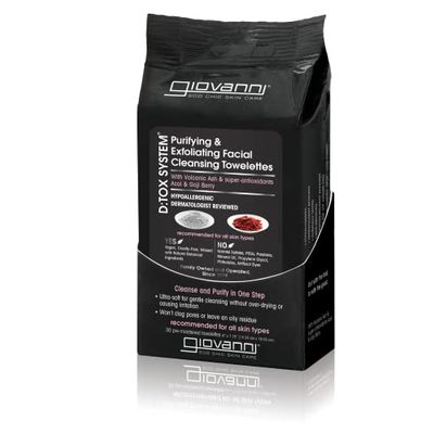 Giovanni D Tox Facial Towelettes 30 Wipes 113g
