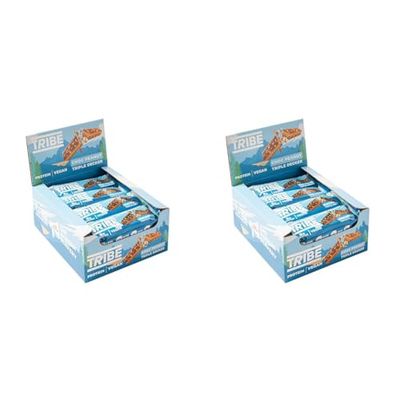 TRIBE Triple Decker Protein Bars - Choc Peanut - Great-Tasting Natural Plant Energy - Vegan, Gluten & Dairy Free Bar (12 x 40g) (Pack of 2)