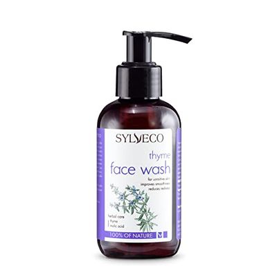 SYLVECO Gel nettoyant pour le visage Thym - Pour peaux sensibles - Élimine en douceur les impuretés - Cosmétique naturel végétalien pour homme et femme - 150 ml.