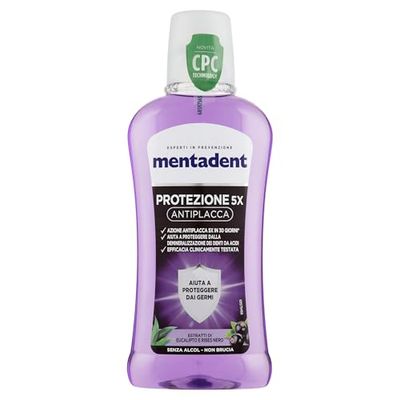 Płyn do płukania ust Mentadent 5x ochrona przeciwpłytkowa z CPC dla antybakteryjnej ochrony ust 400 ml