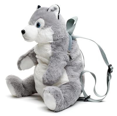 Uni-Toys - Mochila de Peluche (Husky) - 35 cm (Altura) - Peluche de Peluche