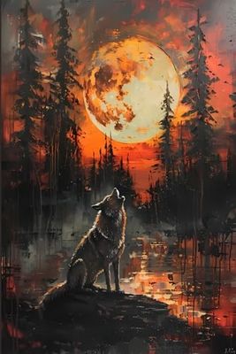 Echoes of the Forest: A Vintage Fox Journal For Men: 120 Page Full Moon Inspired Gift Notebook