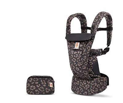 Ergobaby Porte-Bébé Omni Dream pour nouveau-nés, de la naissance à 20,4 kg, porte-bébé ergonomique 4 positions en Coton SoftTouch pour portage ventral, sur le côté et dans le dos, Black Leopard