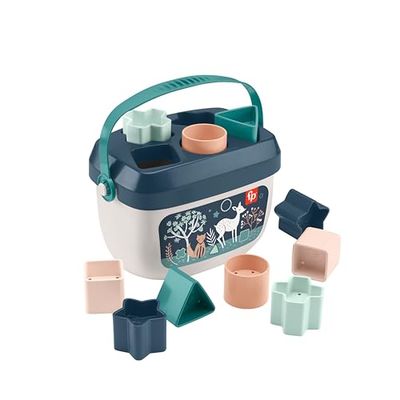 Fisher-Price Mon Trieur de Formes Faon, boite avec 10 blocs pour apprendre à trier et à empiler, jouet bébé et enfant dès 6 mois, HJP20