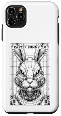 Lapin de Pâques amusant 2.0 Gamer Robot Cyborg Android Cyberpunk Coque pour iPhone 11 Pro Max
