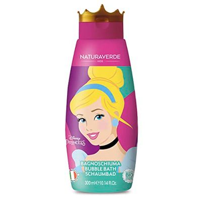 Naturaverde | Dzieci - Disney Princess - Pianka do kąpieli dla dzieci z Kopciuszkiem, mydło do kąpieli do ciała, produkty higieniczne dla dzieci, pianka do kąpieli z ekstraktem z owsa BIO, 300ml
