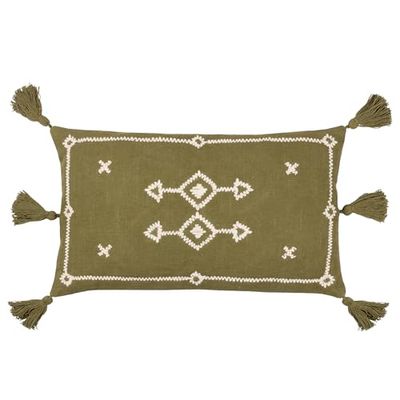 Yard Folis Coussin Garni en Polyester brodé