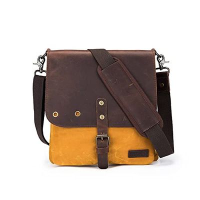 Della Q Saddlebag, Canvas, Mustard, One Size