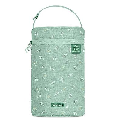 Miniland Thermibag Double koeltas voor thermosflessen en flessen, thermo-tas voor flessen en dranken, draagtas met handgreep, ritssluiting en extra isolatie (Eco-Thermibag)