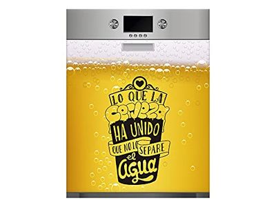 OEDIM Amore per la birra, vinile decorativo, decorazione per cucina, adesivo lavastoviglie, giallo, 65x75cm