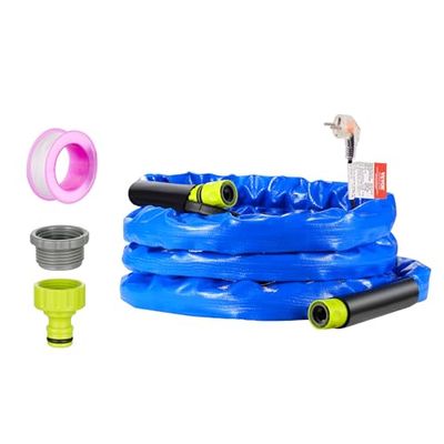 VEVOR Tuyau d'Eau Chauffant pour Camping-car 4,5 m, Tuyau d'Eau Potable Antigel jusqu'à -42,7 ℃, avec Couvercle Ondulé, Autorégulation Automatique, Diamètre Intérieur 16 mm, sans Plomb ni BPA