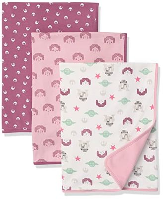 Amazon Essentials Disney | Marvel | Star Wars | Princess Unisex Babies' Swaddle Blankets, Pack of 3, 3-pack Star Wars Tiny Rebel, One Size