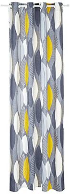 Coton d'Interieur Cortina com ilhós, algodão, amarelo, 240 x 140 cm